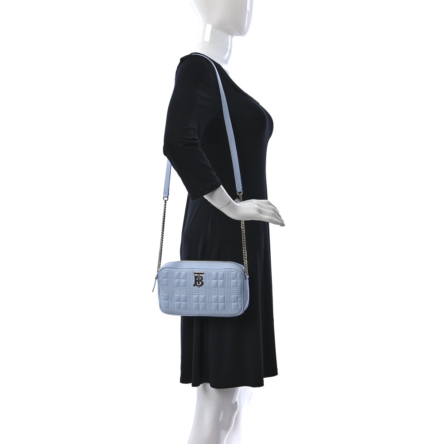 Lambskin Quilted Camera Bag Pale Blue