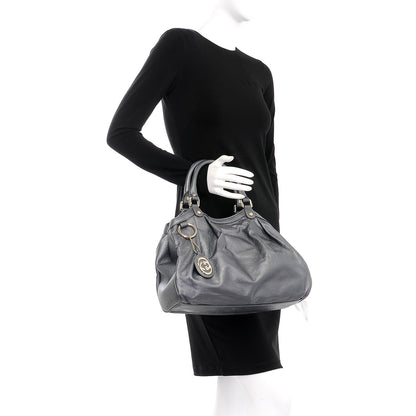 Gucci Guccissima Medium Sukey Tote Dark Silver 2 of 7
