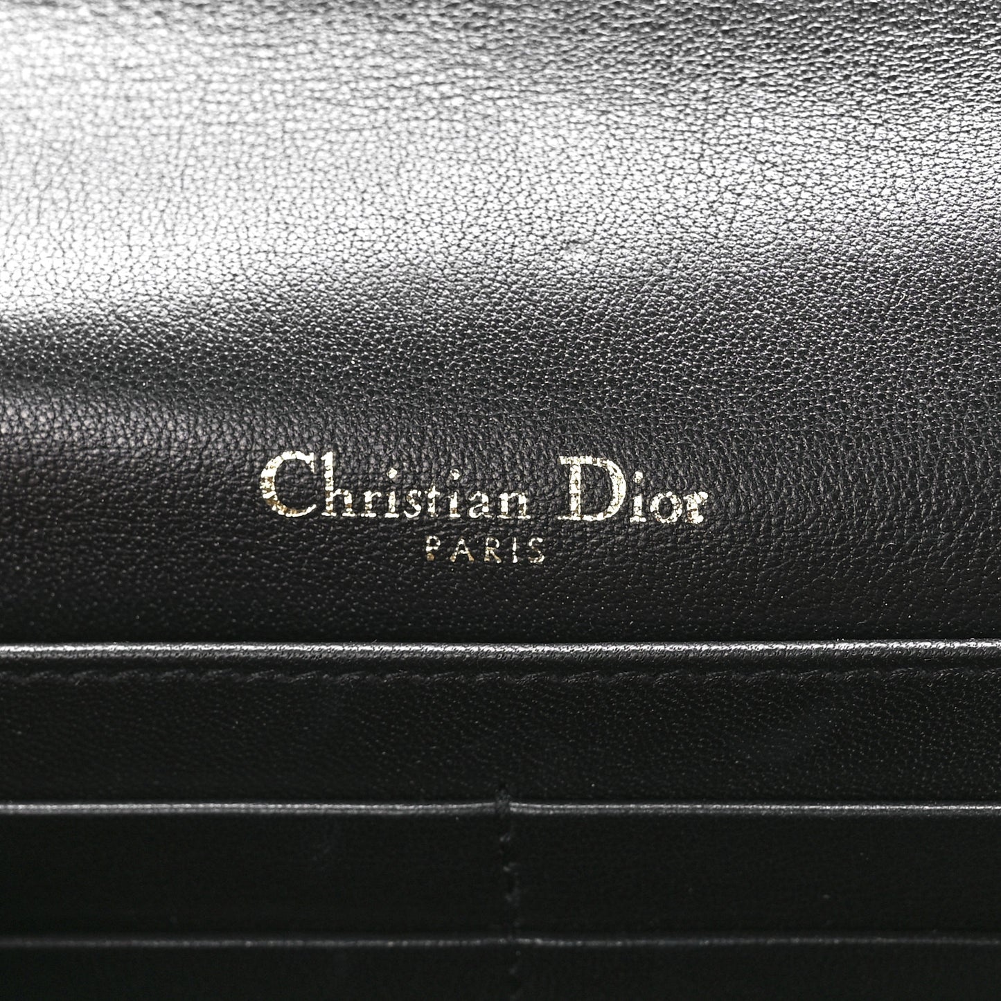 Patent Cannage Lady Dior Chain Pouch Black