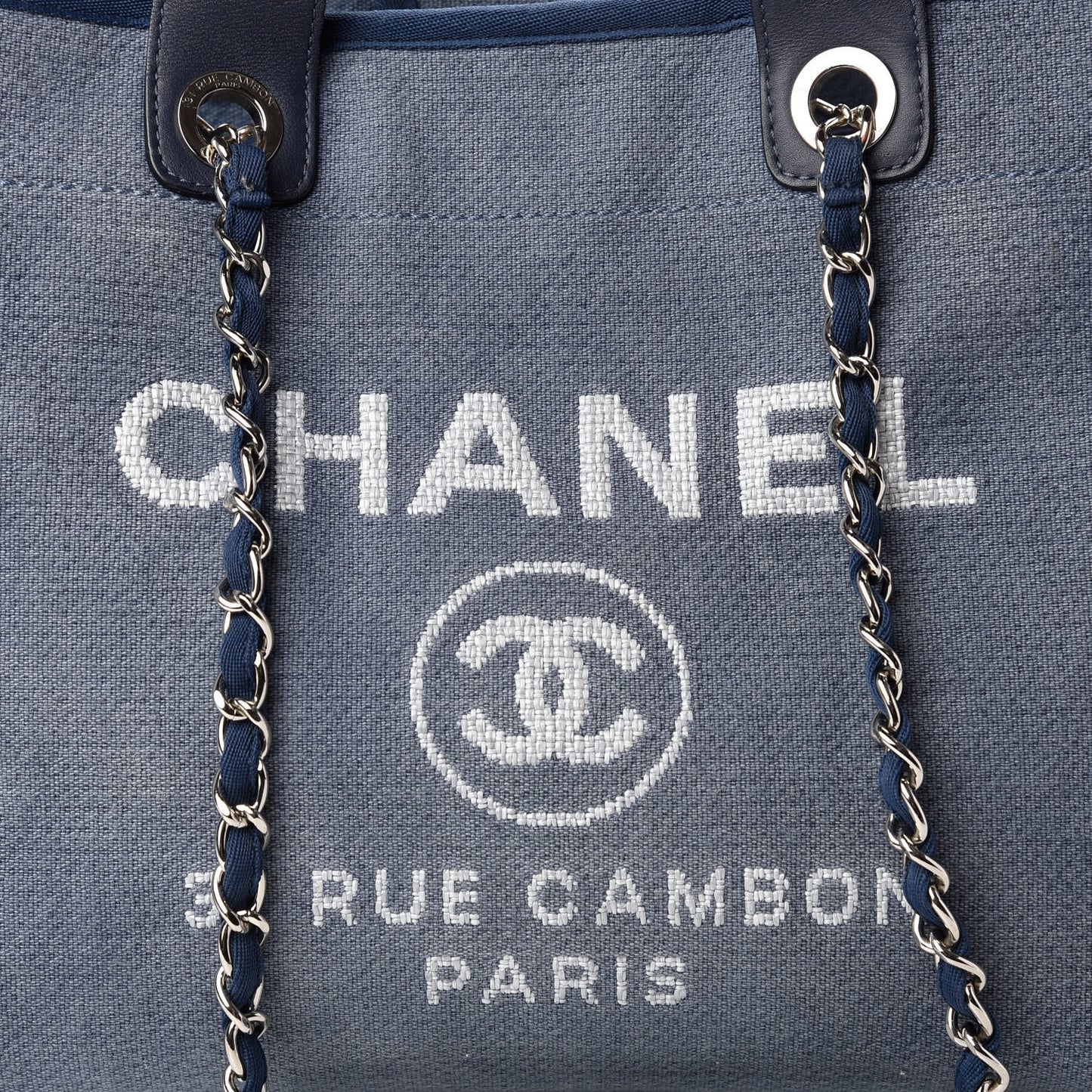 Canvas Medium Deauville Tote Blue