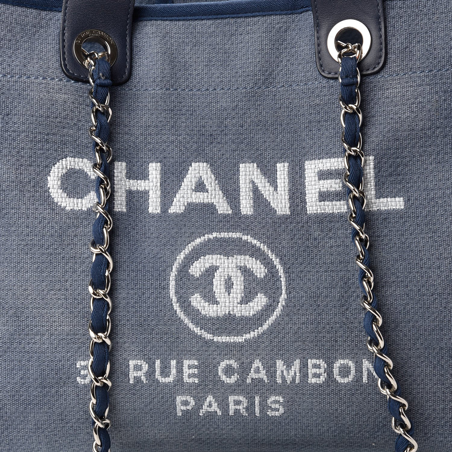 Chanel Canvas Medium Deauville Tote Blue 10 of 10