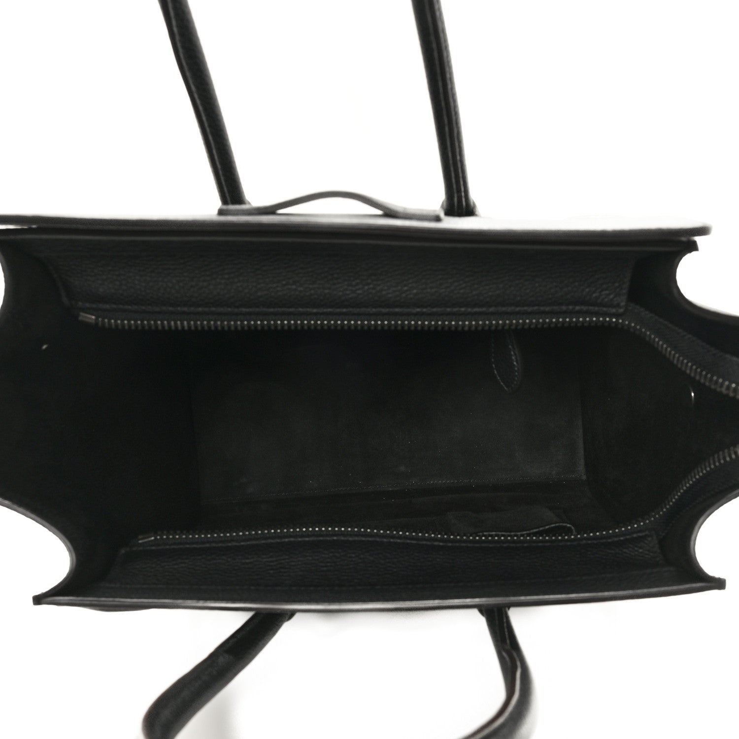 Celine Drummed Calfskin Micro Luggage Black 5 of 9