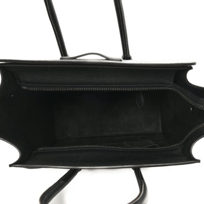 Celine Drummed Calfskin Micro Luggage Black 5 of 9