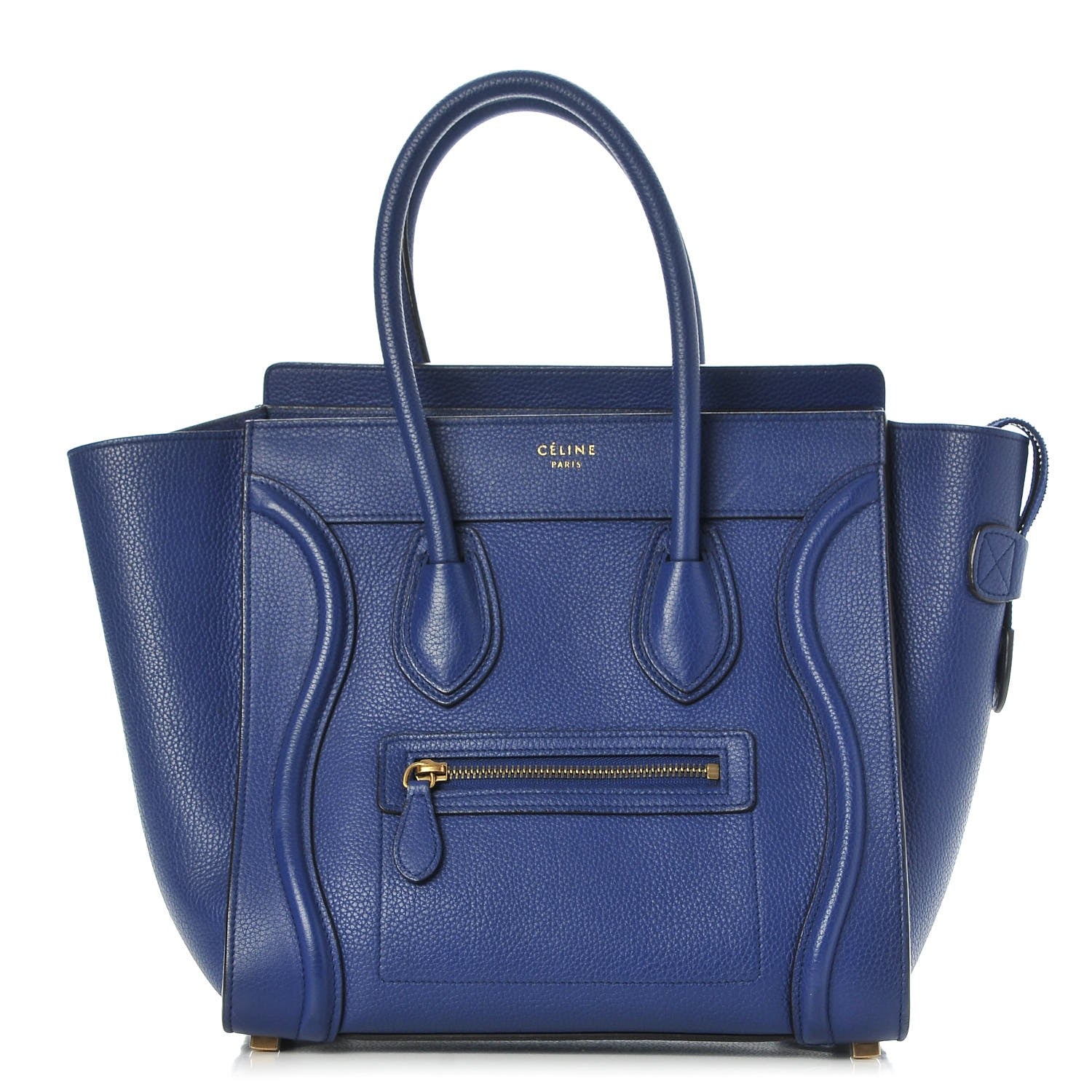 Celine Drummed Calfskin Micro Luggage Indigo 1 of 11