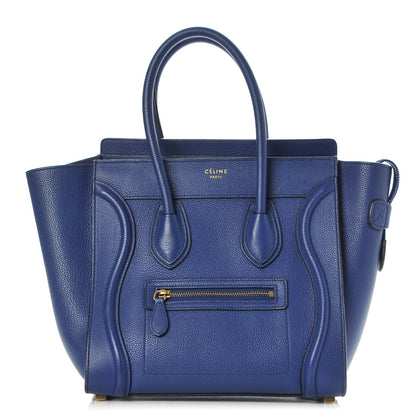 Celine Drummed Calfskin Micro Luggage Indigo 1 of 11