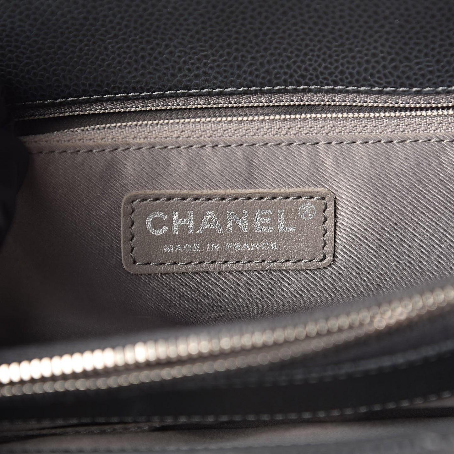 Caviar Quilted Grand Shopping Tote GST Dark Grey