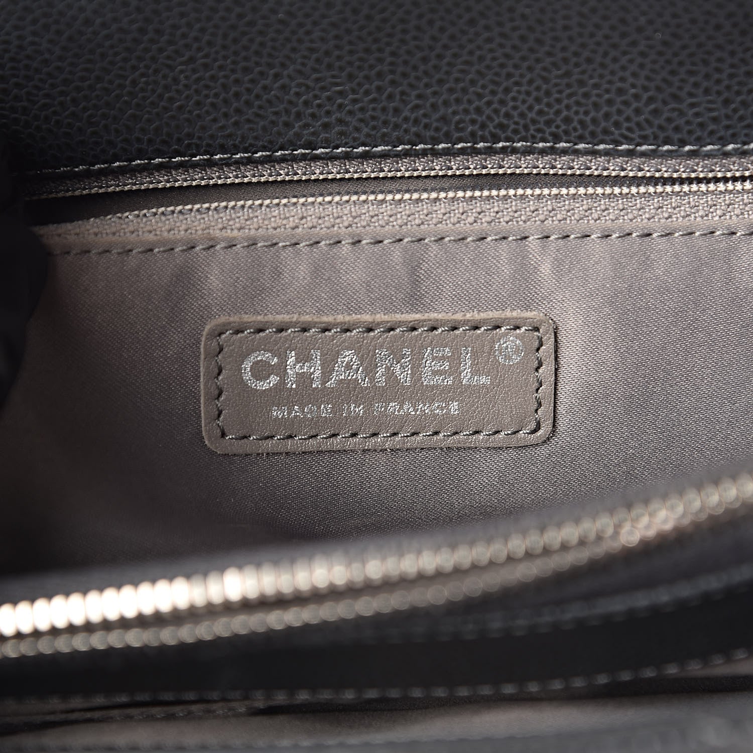 Chanel Caviar Quilted Grand Shopping Tote GST Dark Grey 6 of 10