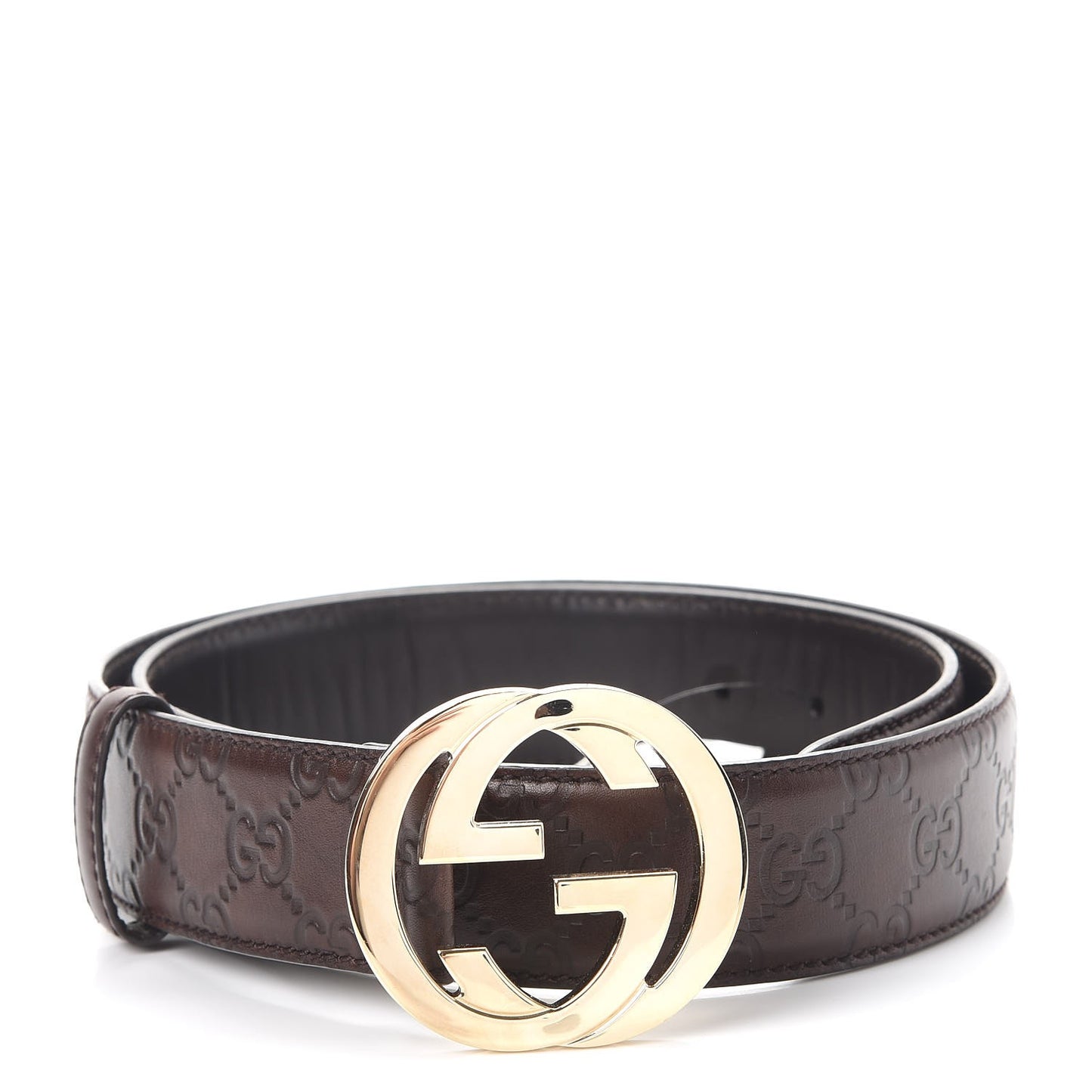 Guccissima Interlocking G 40mm Belt 90 36 Dark Brown
