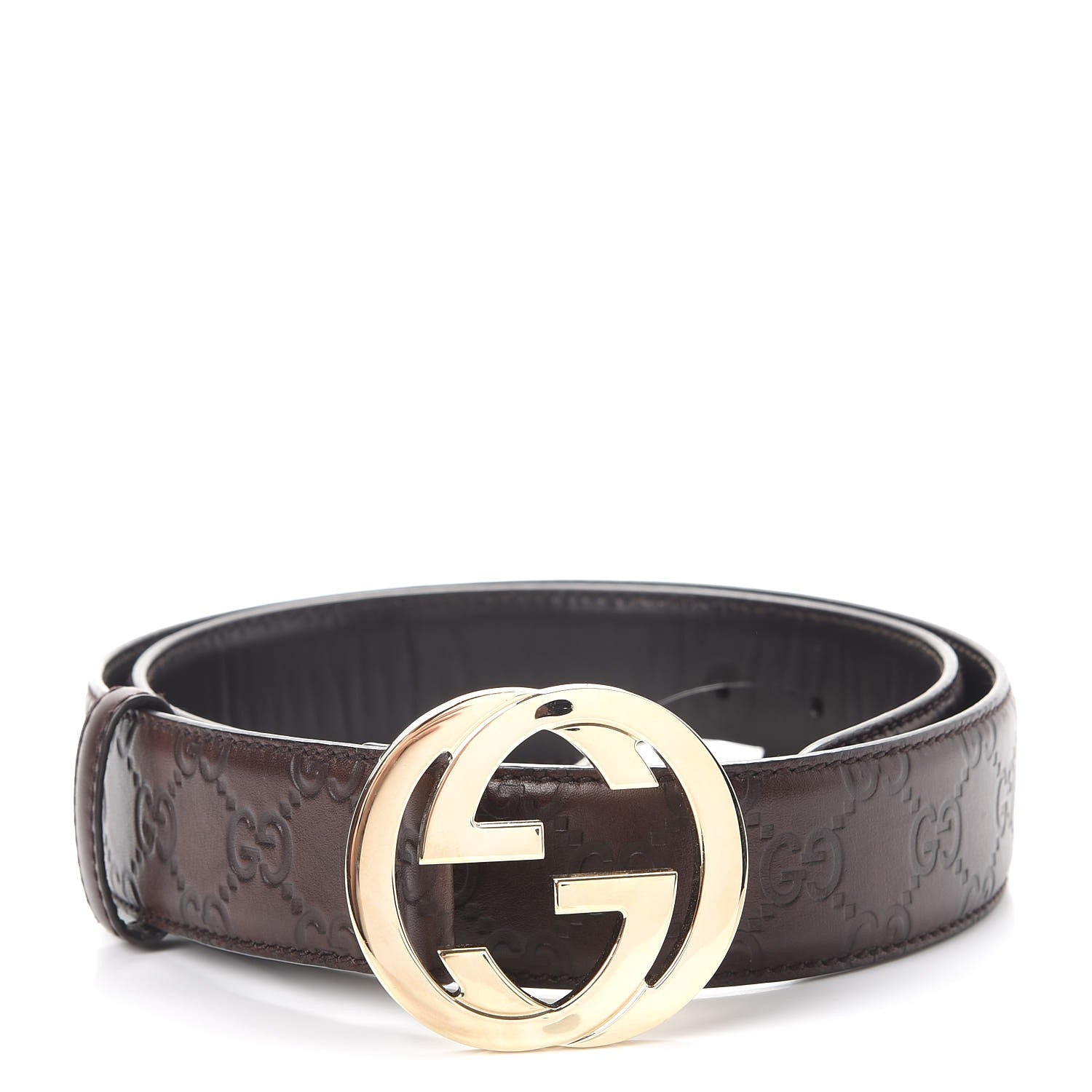 Gucci Guccissima Interlocking G 40mm Belt 90 36 Dark Brown 1 of 8