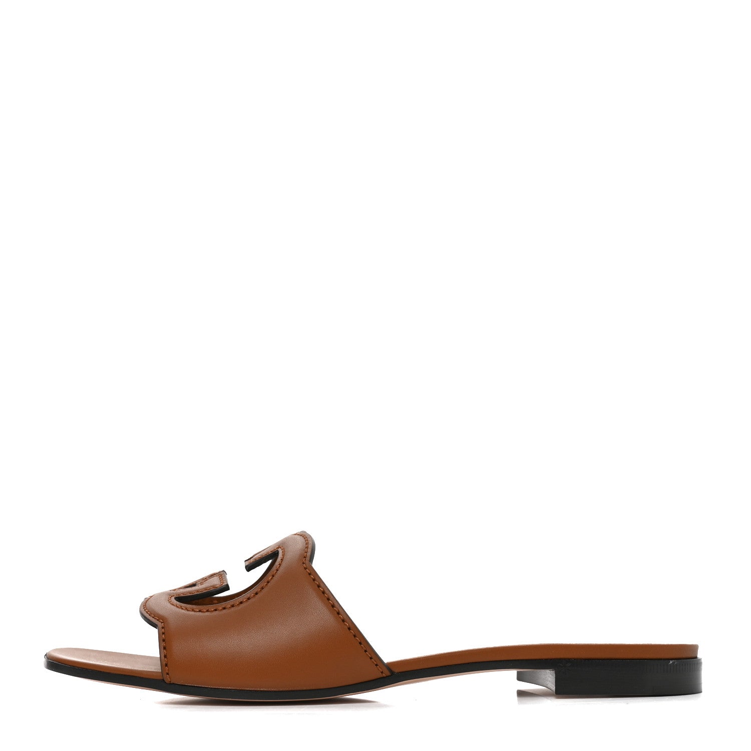 Gucci Cosmos Softy Calfskin Interlocking G Cut Out Slide Sandals 39 Cuir 1 of 8