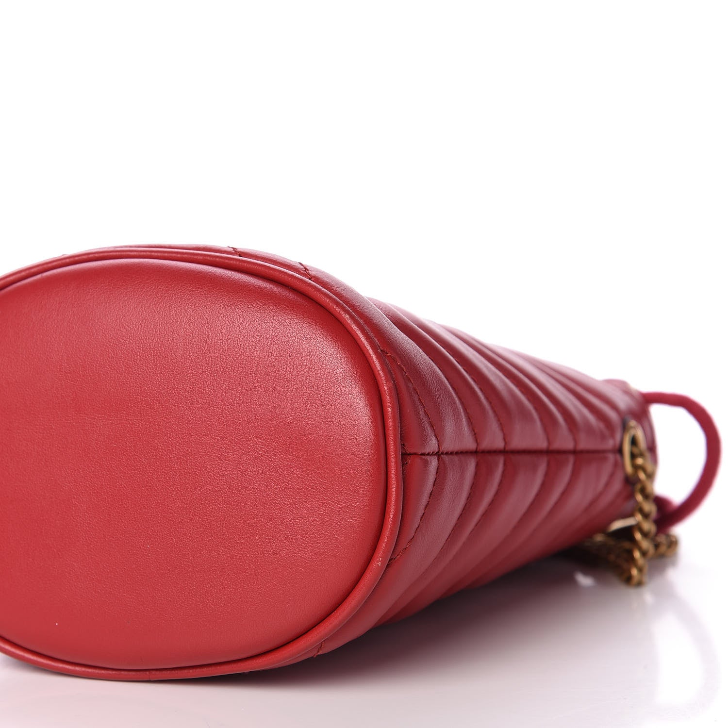 Gucci Calfskin Matelasse Mini GG Marmont 2.0 Bucket Bag Hibiscus Red 9 of 10
