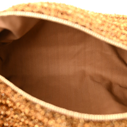 Loewe Metallic Lurex Pleated Bracelet Pouch Shoulder Bag Gold 5 of 10