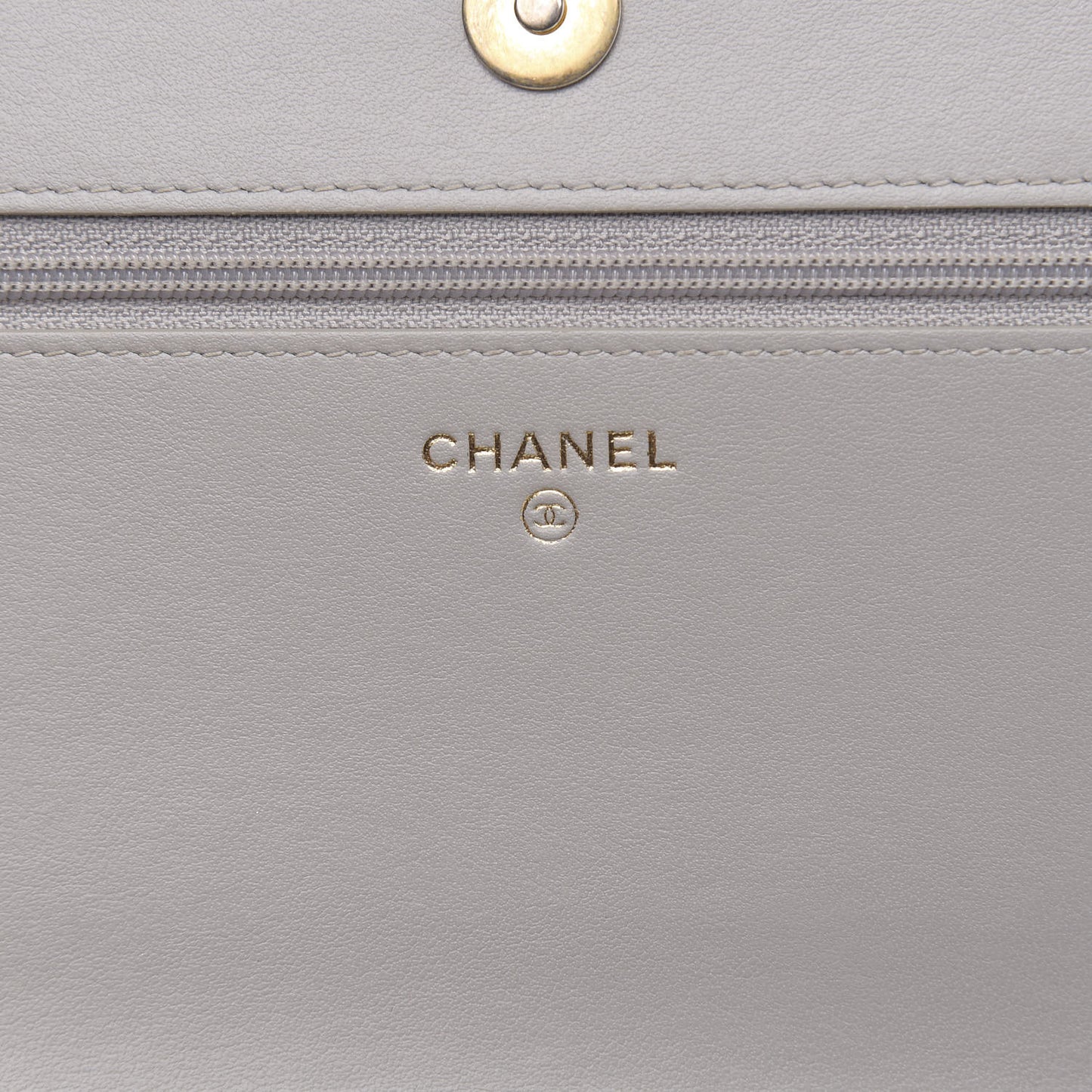 Caviar Quilted Boy Wallet On Chain WOC Grey