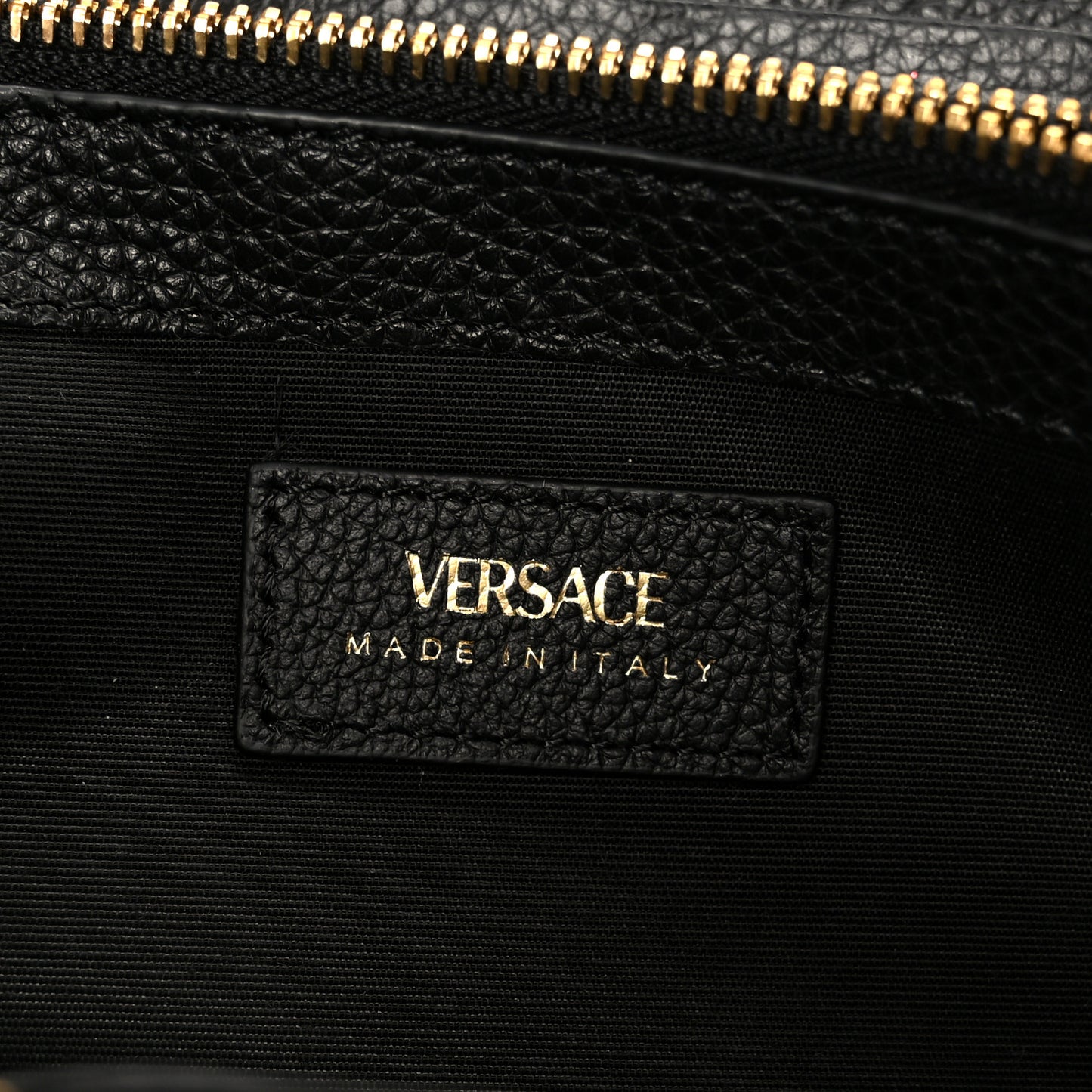 Grained Calfskin Virtus Zip Around Wallet Black