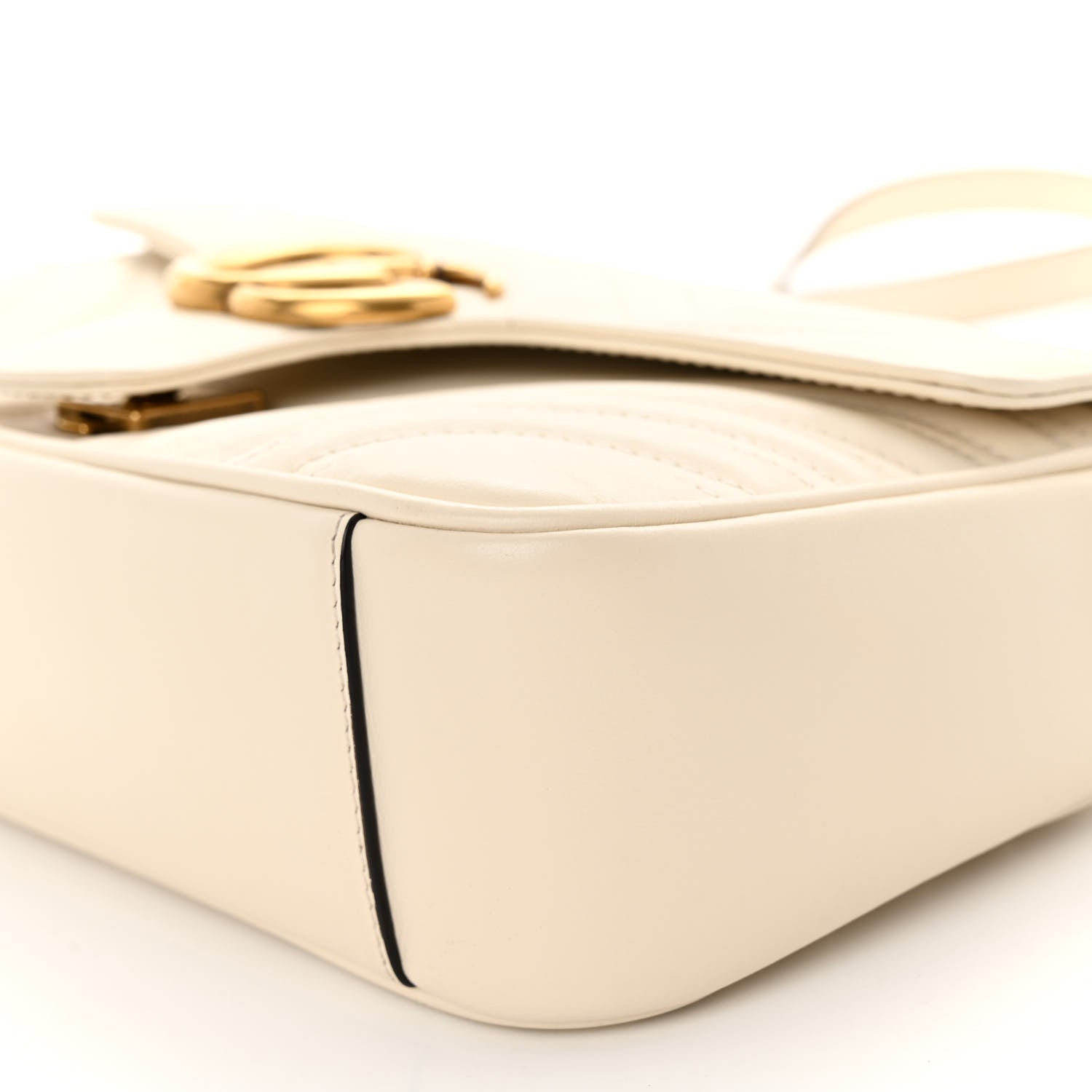 Gucci Calfskin Matelasse Small GG Marmont Shoulder Bag White 9 of 10