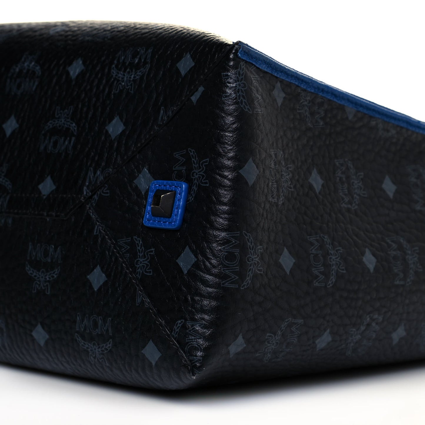 Metallic Visetos Medium Kira Shopper Tote Black Blue