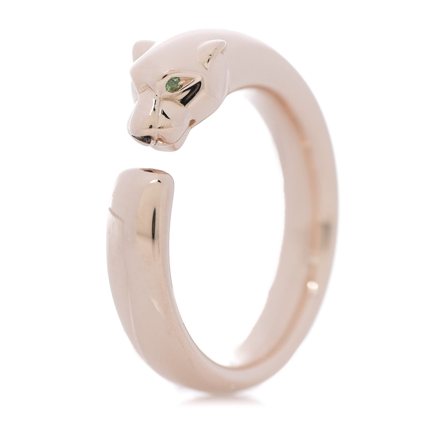 18K Pink Gold Tsavorite Onyx Panthere De Ring 56 7.5