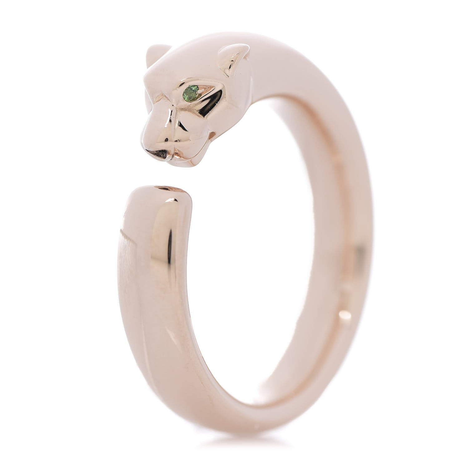 Cartier 18K Pink Gold Tsavorite Onyx Panthere De Ring 56 7.5 1 of 5