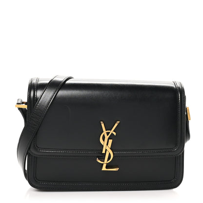 Saint Laurent Box Calfskin Monogram Medium Solferino Satchel Black 1 of 10
