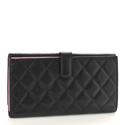 Chanel Calfskin Quilted Cambon Long Double Wallet Black 3 of 10
