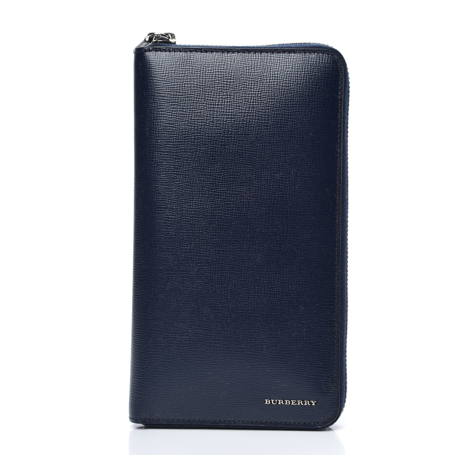 Burberry London Grainy Calfskin Renfrew Long Zip Around Wallet Dark Navy 2 of 8