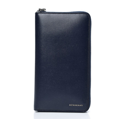 Burberry London Grainy Calfskin Renfrew Long Zip Around Wallet Dark Navy 2 of 8
