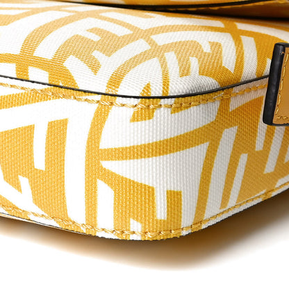 Fendi X SARAH COLEMAN Glazed Canvas Vitello King FF Vertigo Baguette 1997 Mimosa White 17 of 21