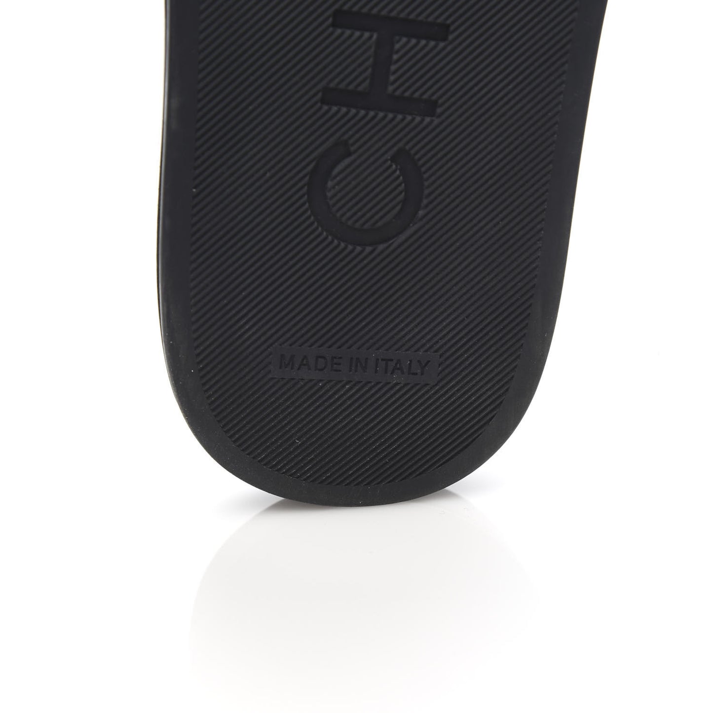 Lambskin Canvas Chain Flat Sandals 37 Marine