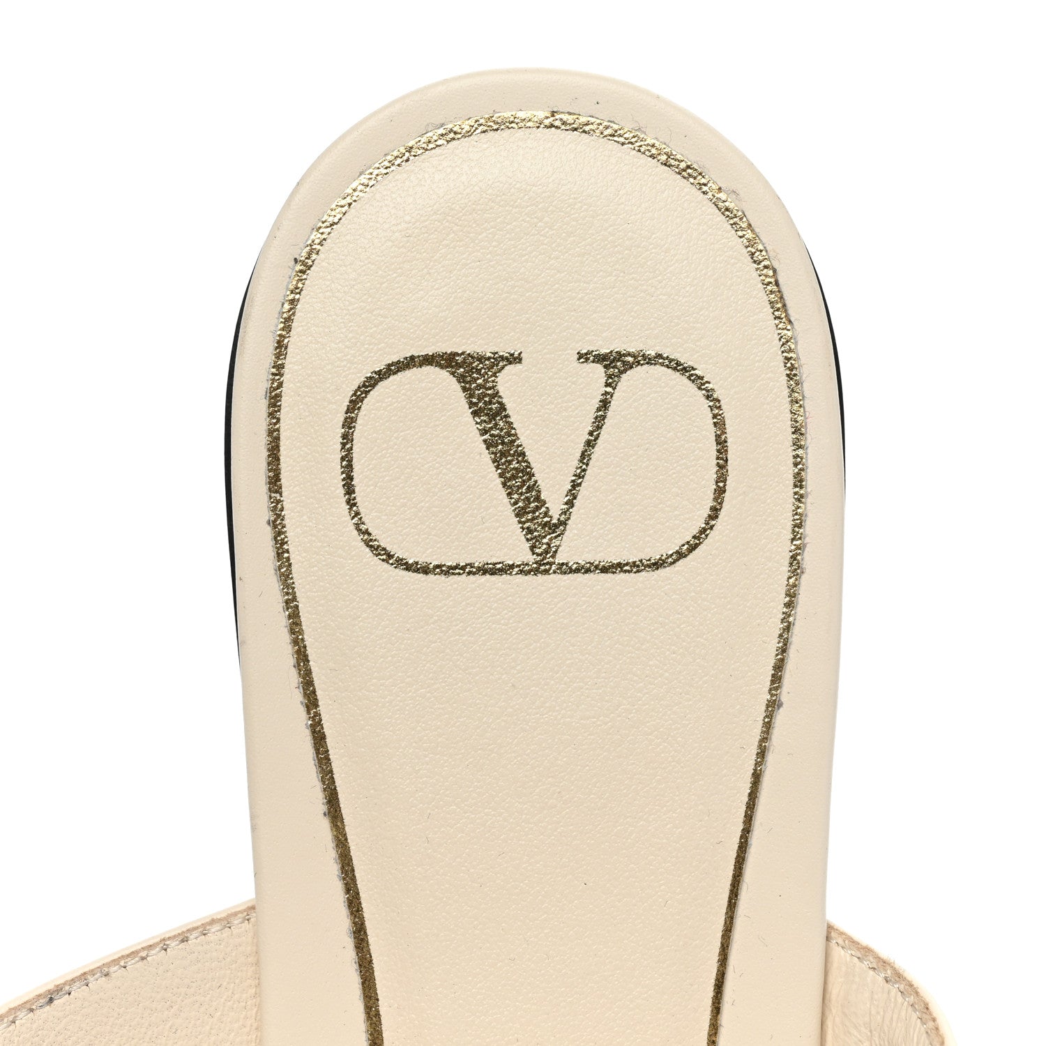 Valentino Garavani Calfskin Roman Stud Flat Slide Sandals 37 Light Ivory 7 of 8