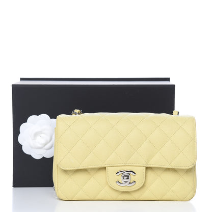 Chanel Caviar Quilted Mini Rectangular Flap Light Yellow 18 of 18