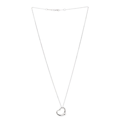 Tiffany Sterling Silver 16mm Elsa Peretti Open Heart Pendant Necklace 3 of 7