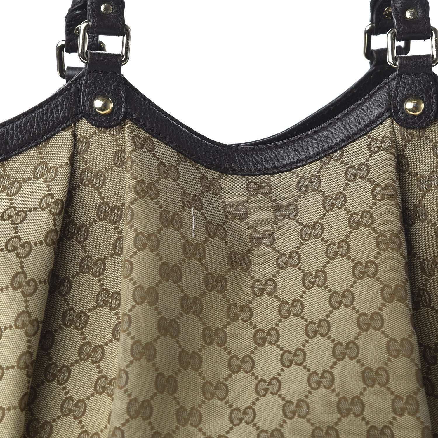 Gucci Monogram Dollar Calfskin Large Sukey Tote Beige Ebony Testa di Moro 10 of 11