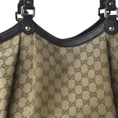 Gucci Monogram Dollar Calfskin Large Sukey Tote Beige Ebony Testa di Moro 10 of 11