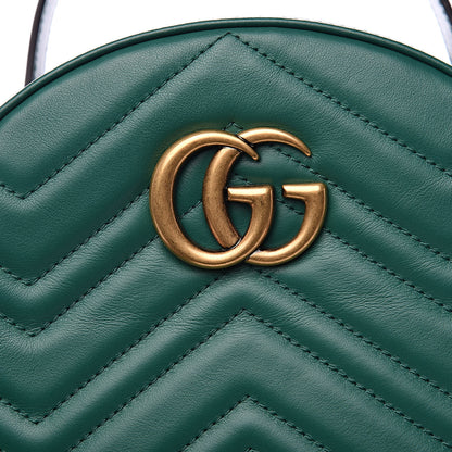 Gucci Calfskin Matelasse GG Marmont Dome Backpack Emerald Green 7 of 9