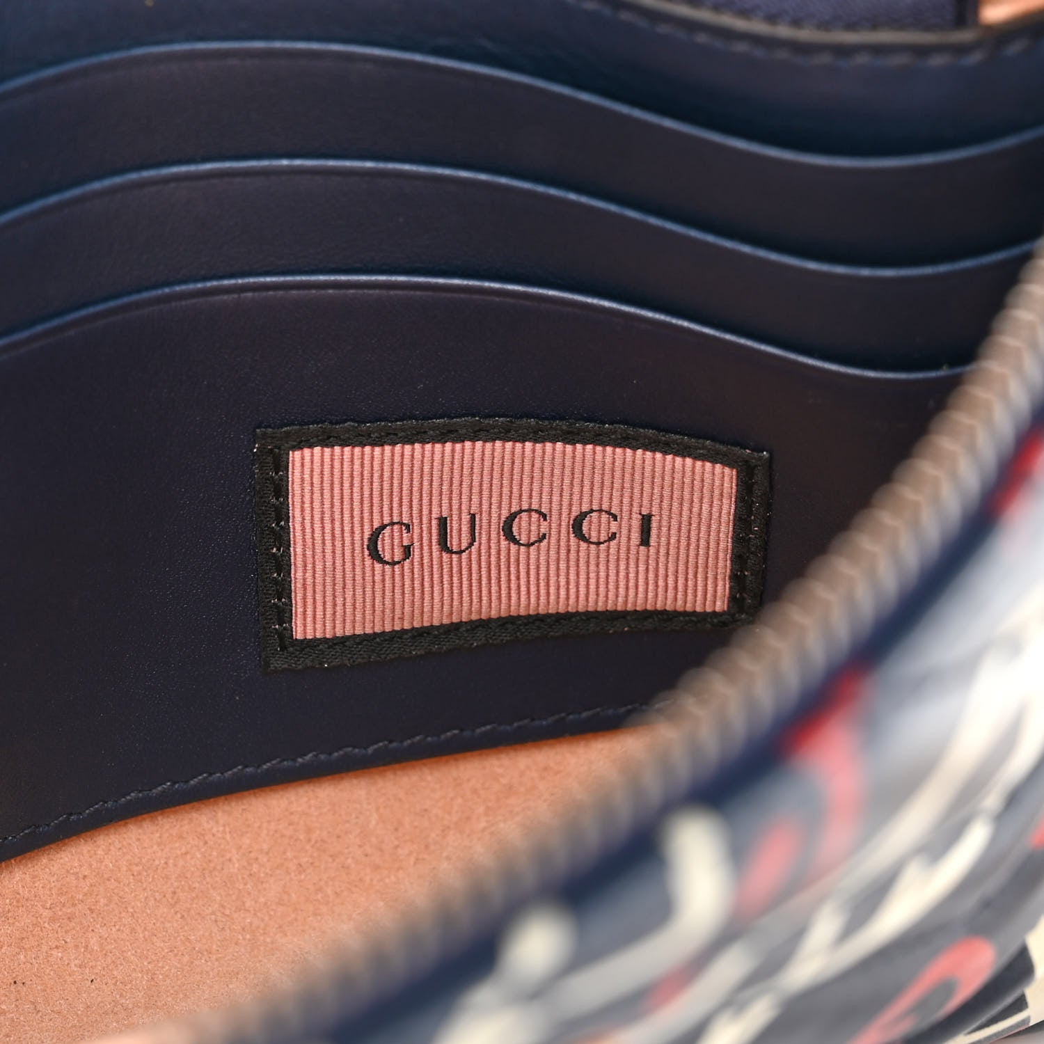 Gucci Calfskin Matelasse GucciGhost Mini GG Marmont Chain Bag Blue Agata Hibiscus Red 7 of 12