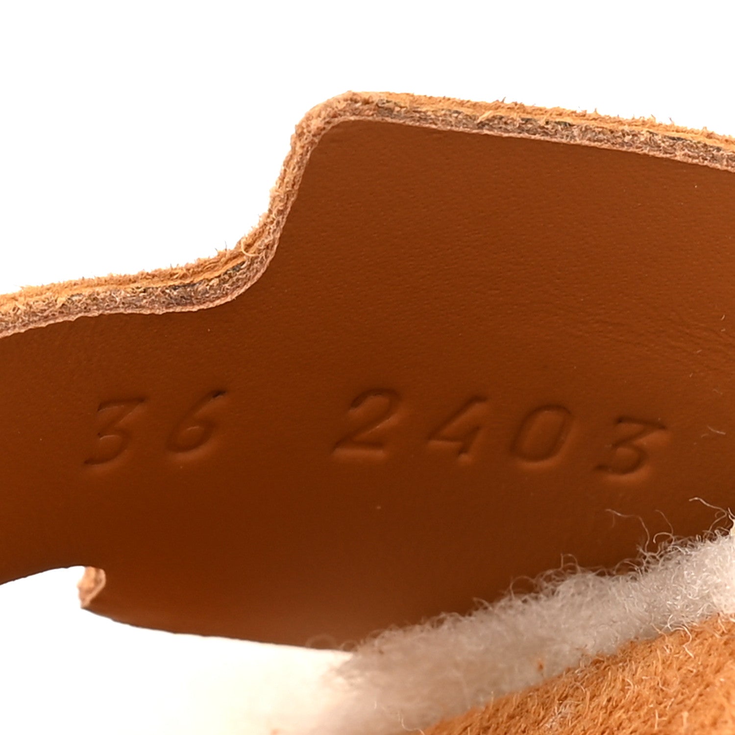 Hermes Suede Goatskin Shearling Go Mules 36 Beige Kraft Ecru 9 of 10