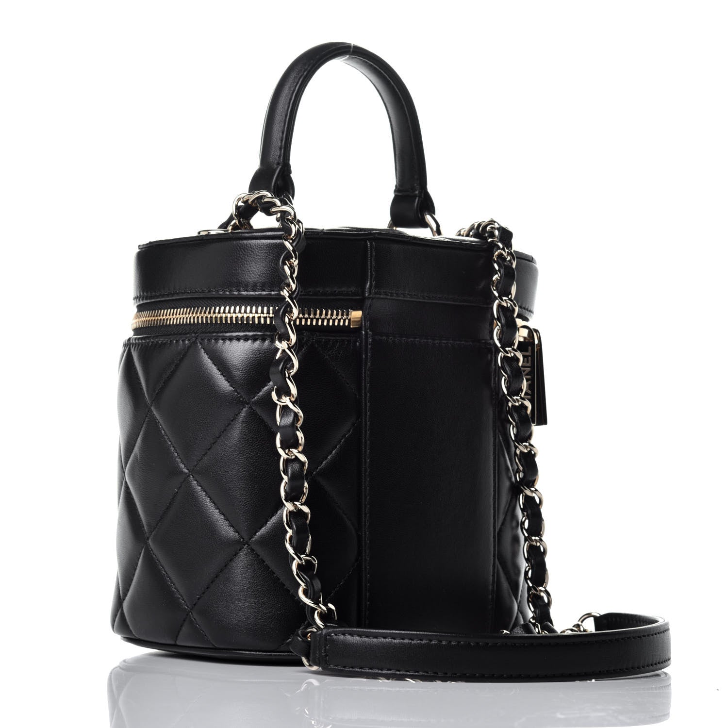 Chanel Lambskin Quilted Trendy Vanity Case Black 4 of 10