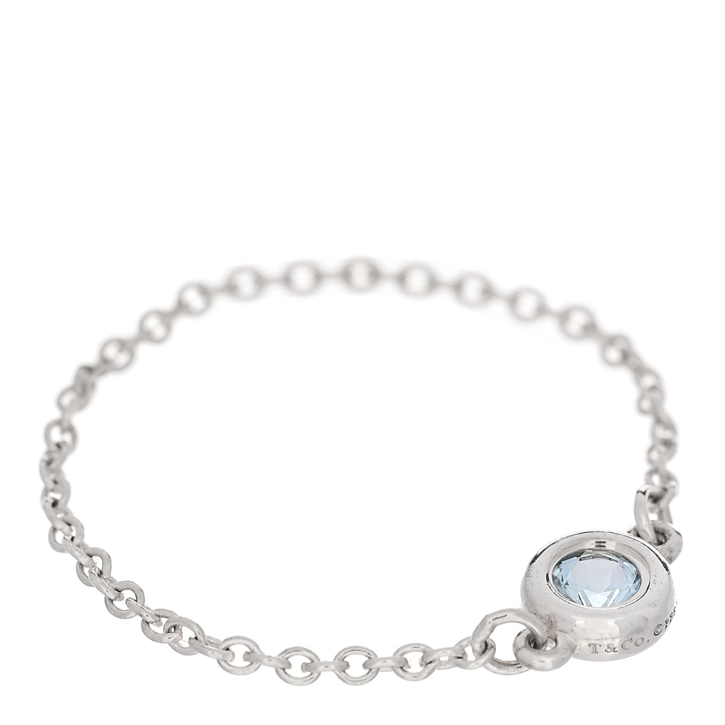 Sterling Silver Aquamarine Elsa Peretti Color By The Yard Ring 55 7.25