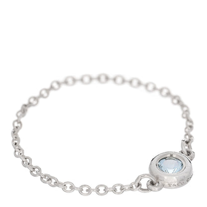 Tiffany Sterling Silver Aquamarine Elsa Peretti Color By The Yard Ring 55 7.25 1 of 6