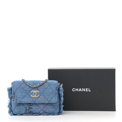 Chanel Denim Quilted Denim Mood Clutch With Chain Blue Multicolor 11 of 11