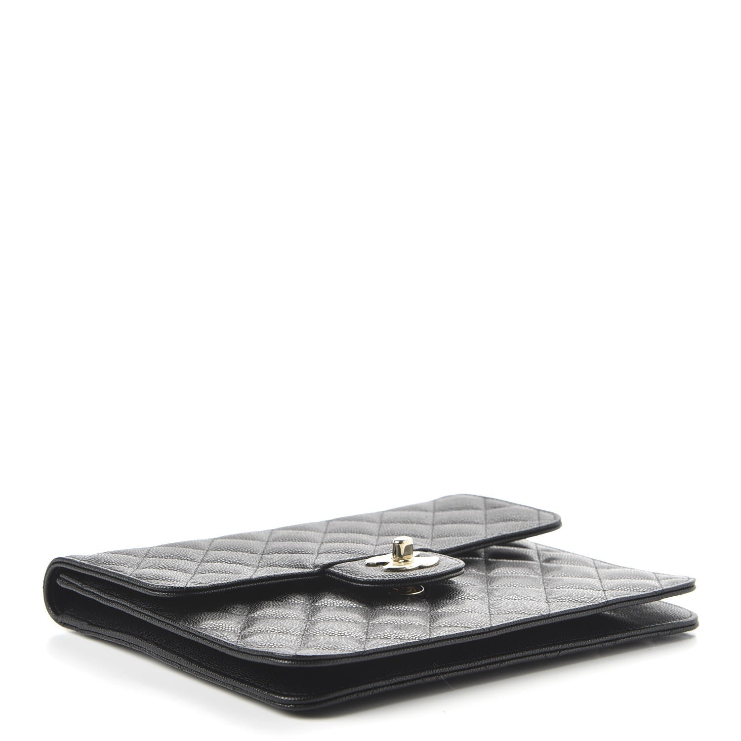 Chanel Caviar Quilted Square Flap Clutch Black 4 of 11