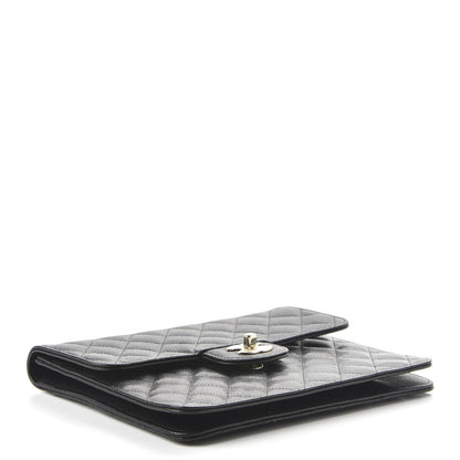 Chanel Caviar Quilted Square Flap Clutch Black 4 of 11