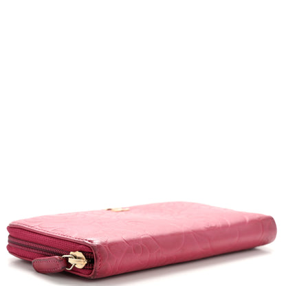 Chanel Lambskin Camellia Embossed Large Gusset Zip Around Wallet Fuchsia 4 of 12