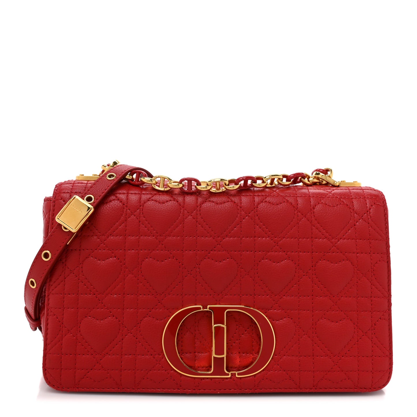 Calfskin Cannage Dioramour Caro Bag Bright Red