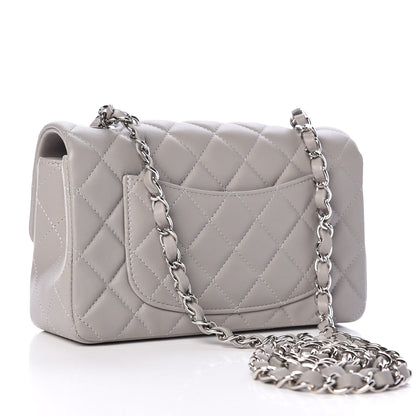 Chanel Lambskin Quilted Mini Rectangular Flap Grey 3 of 11