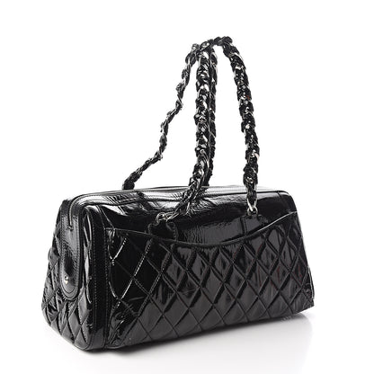 Chanel Patent Quilted Day Glo Flap Bag Black 2 of 10