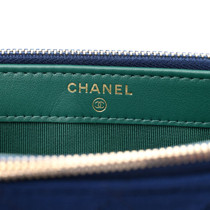 Chanel Jersey Quilted Small Clutch With Chain Navy 7 of 13