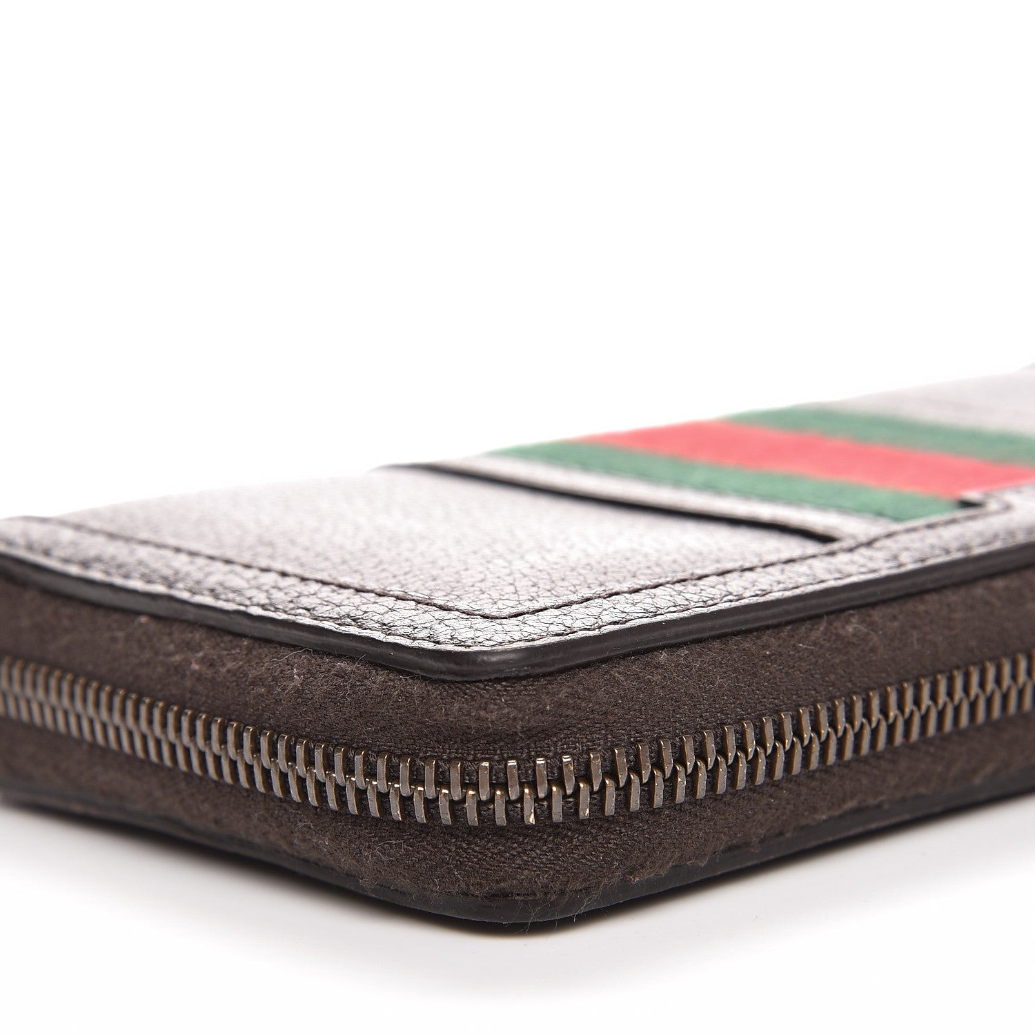 Gucci Calfskin Rania Web Zip Around Wallet Dark Brown 10 of 11