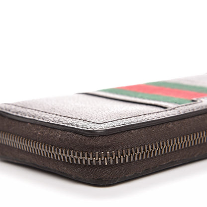 Gucci Calfskin Rania Web Zip Around Wallet Dark Brown 10 of 11