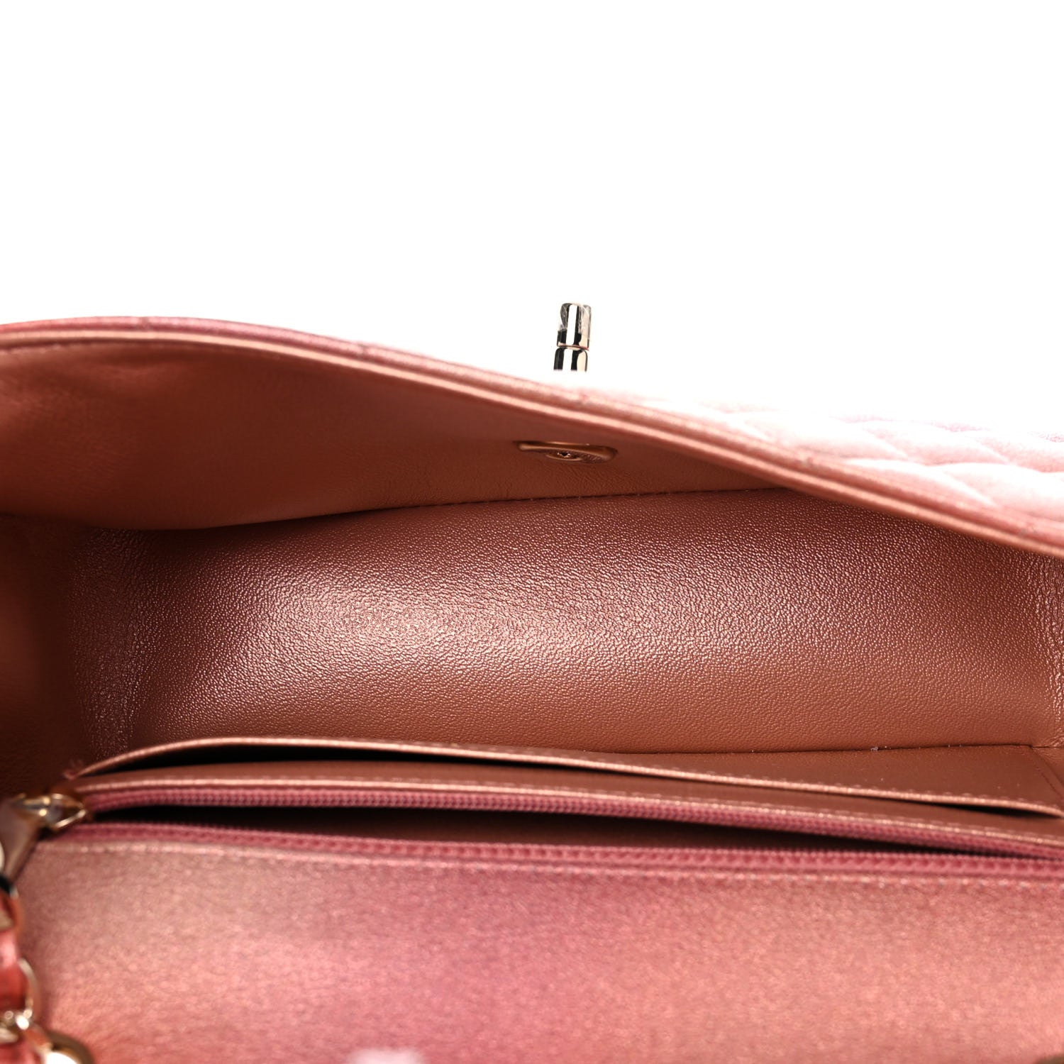 Chanel Metallic Lambskin Quilted Ombre Mini Rectangular Flap Pink 5 of 10